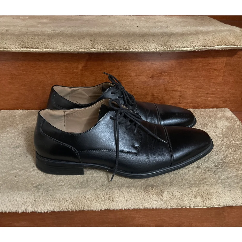 Men's J. Ferrar Black Memory Foam Oxfords & Derbys Size 10M Excellent Conditio